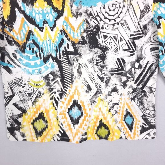 Jess & Jane Top Shirt Womens Size 1X Pullover Geometric Abstract 3/4 Sleeves - Picture 2 of 12
